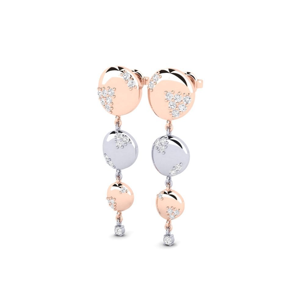 9k Oro Rosa/Blanco Pendiente de mujer Barakhna