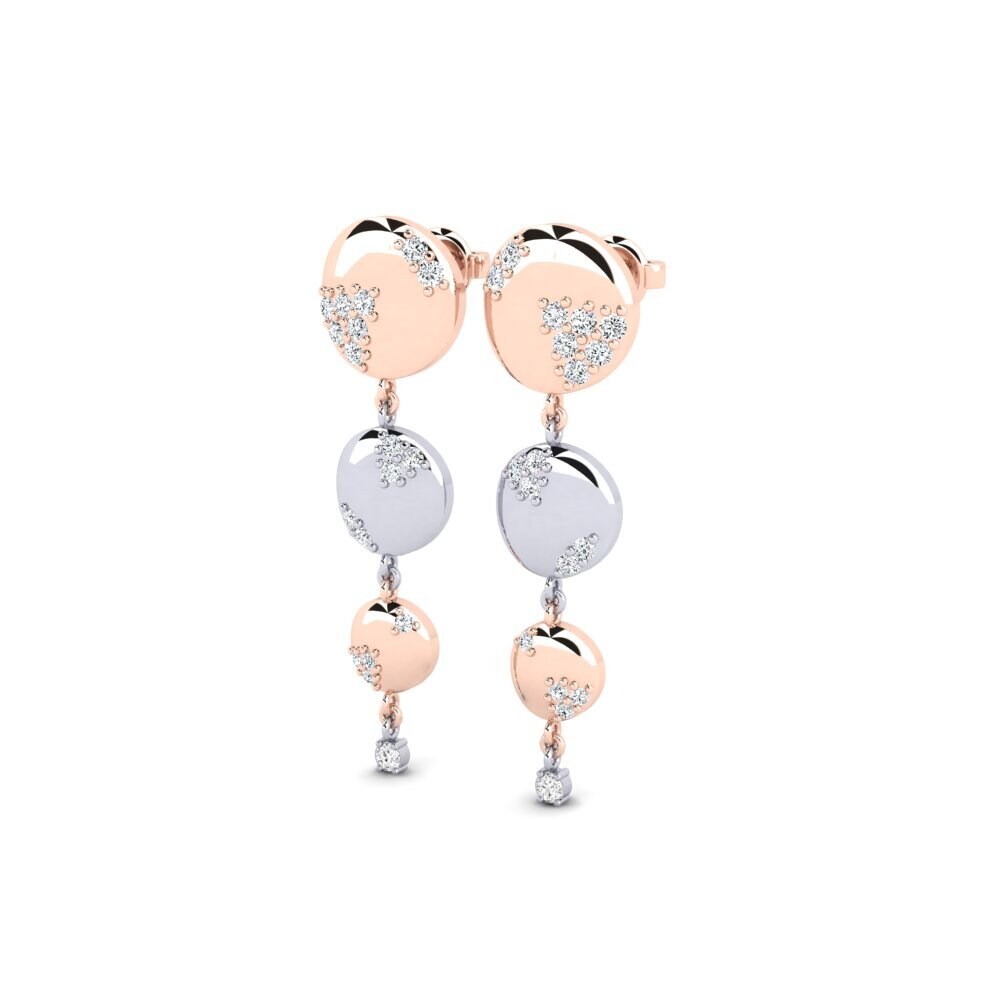 14k Rose & White Gold Zirconia Women's Earring Barakhna