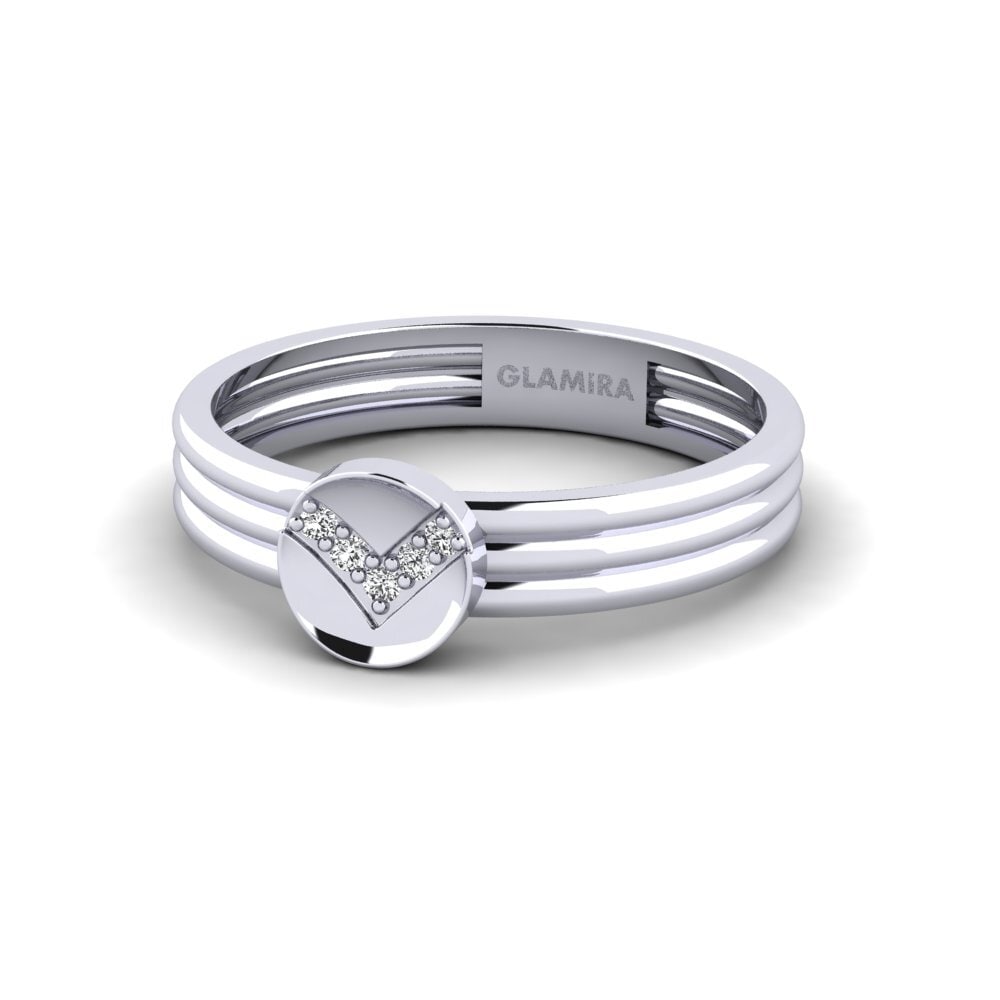 14k Oro Blanco Anillo Blackburn