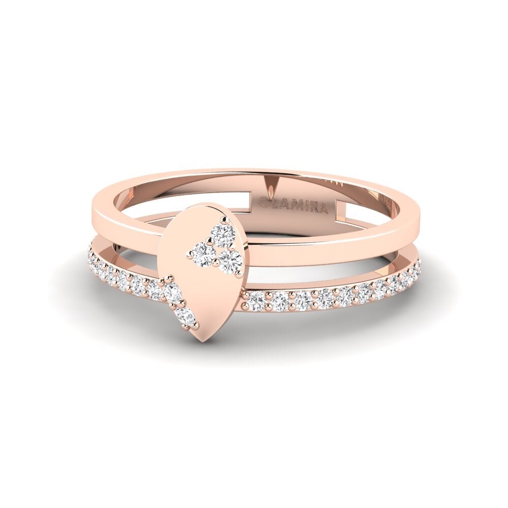 14k Oro Rosa Anillo Blomyt