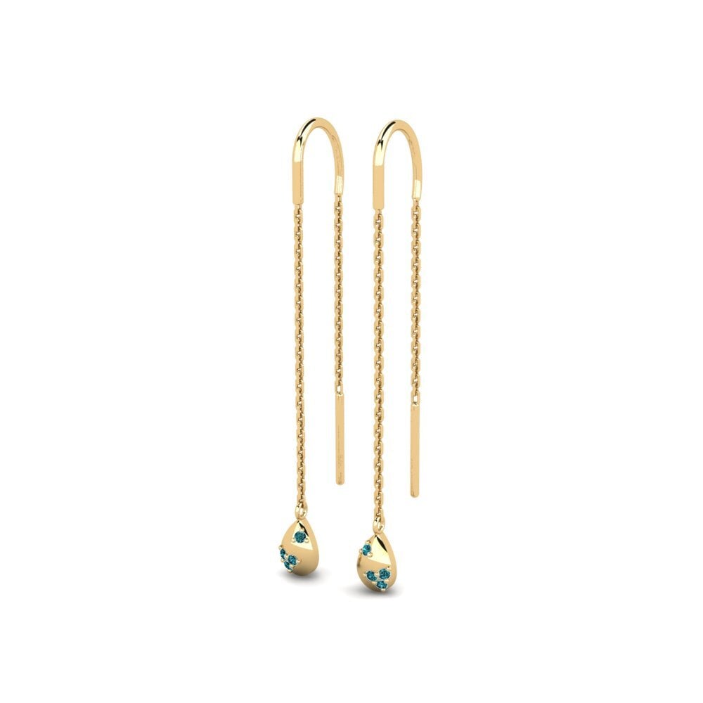 Blue Diamond Women's Earring Bluasg