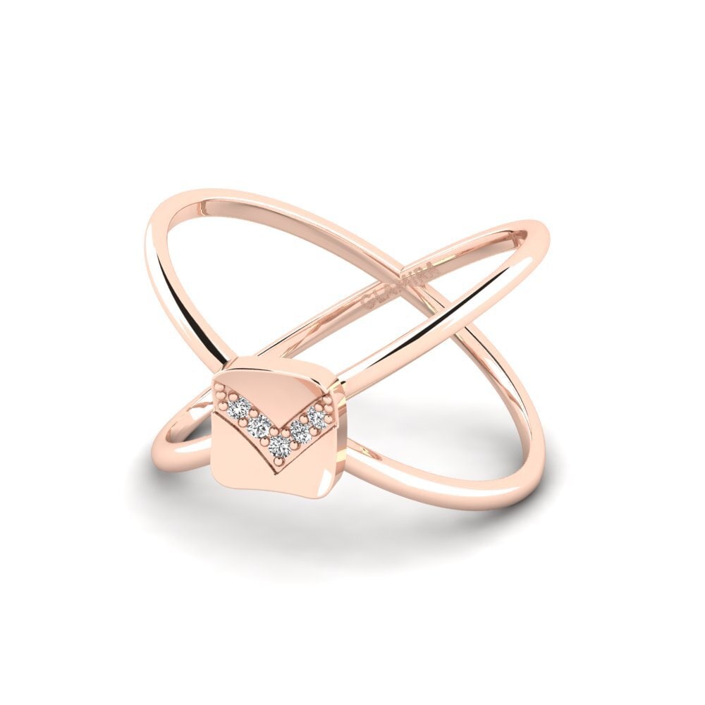 14k Oro Rosa Anillo Bromo