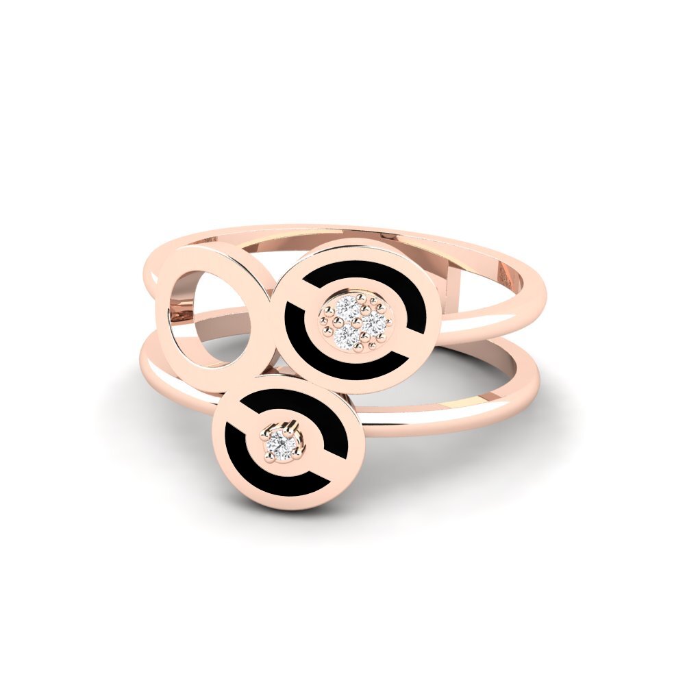 14k Oro Rosa Anillo Cinquantadue
