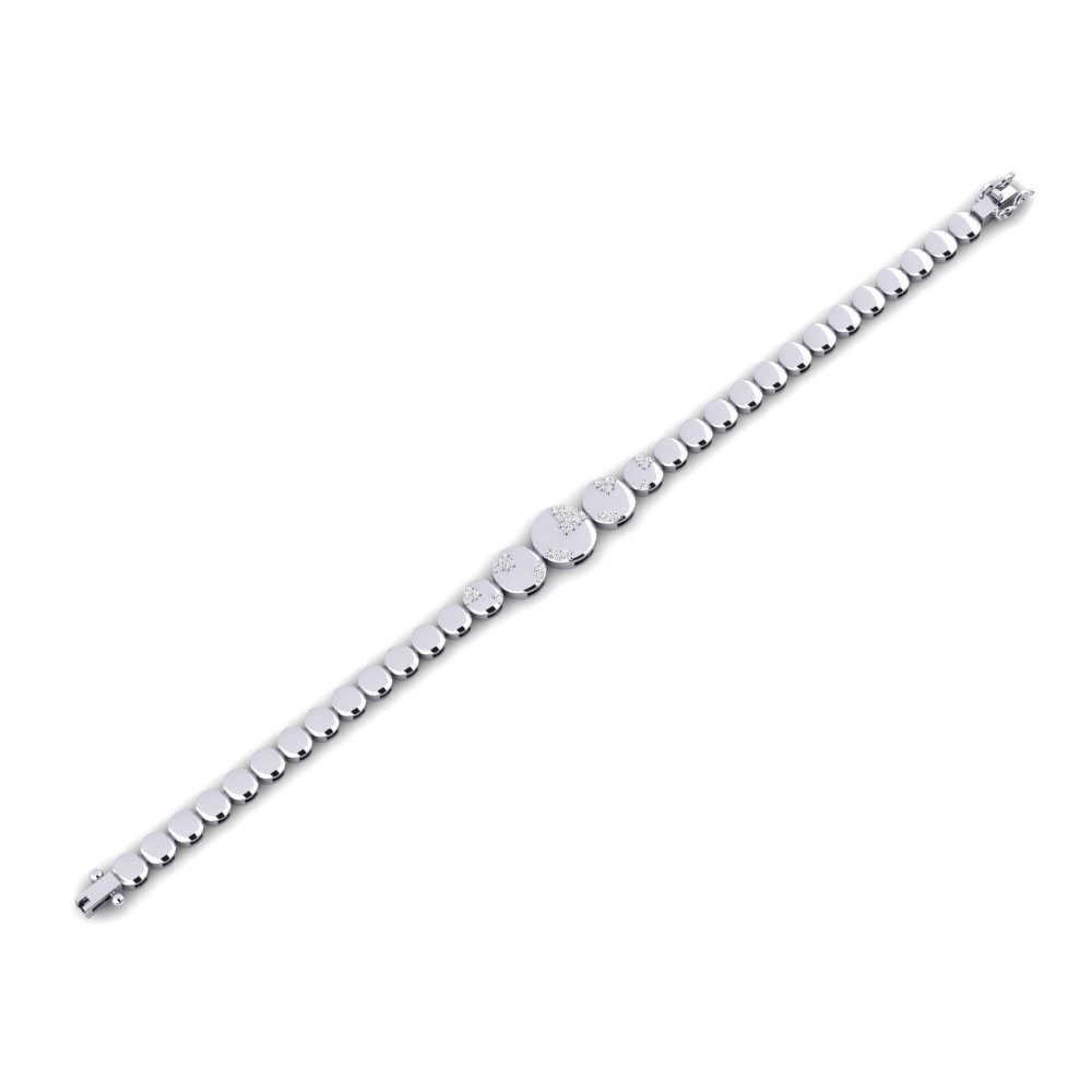 14k Oro Blanco Pulsera de Mujer Ebringdi