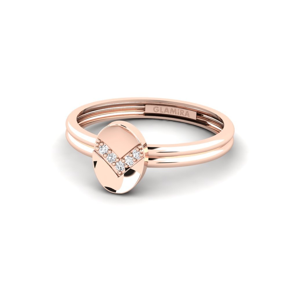 14k Oro Rosa Anillo Elbruz