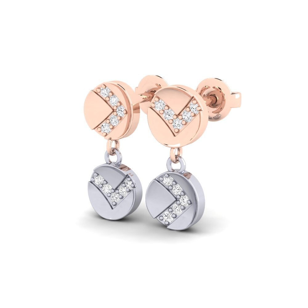 9k Oro Rosa/Blanco Pendiente de mujer Empung