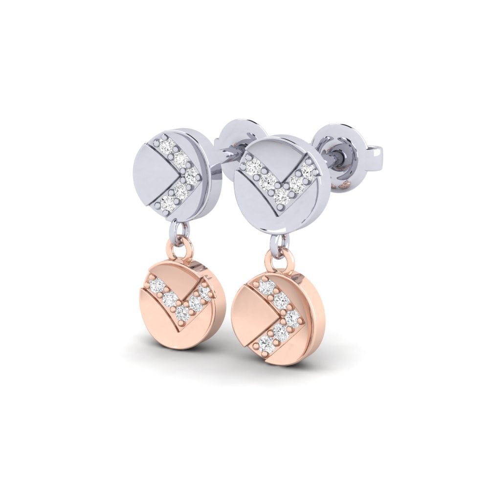 14ct White & Rose Gold Women's Earring Empung