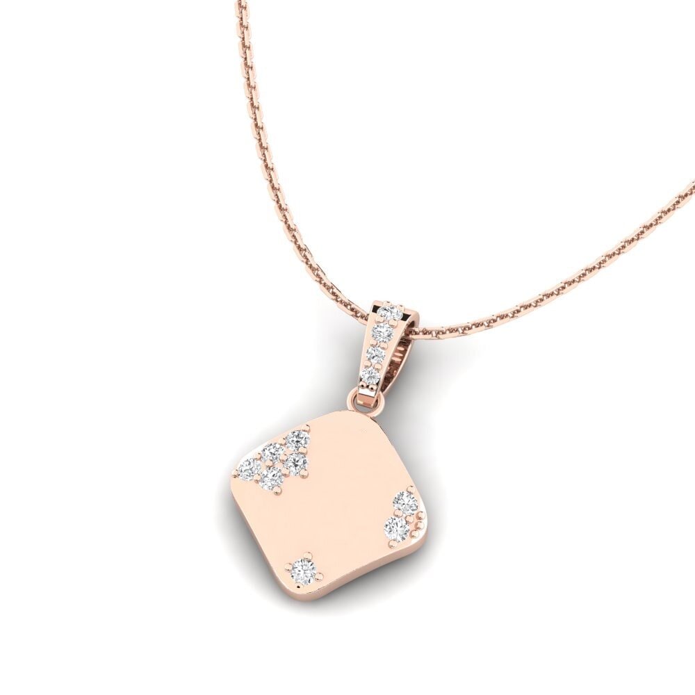 14k Oro Rosa Colgante de Mujer Enkxru