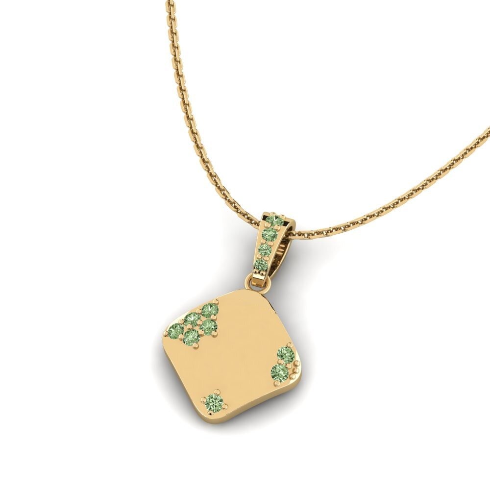 Diamante Verde Colgante de Mujer Enkxru