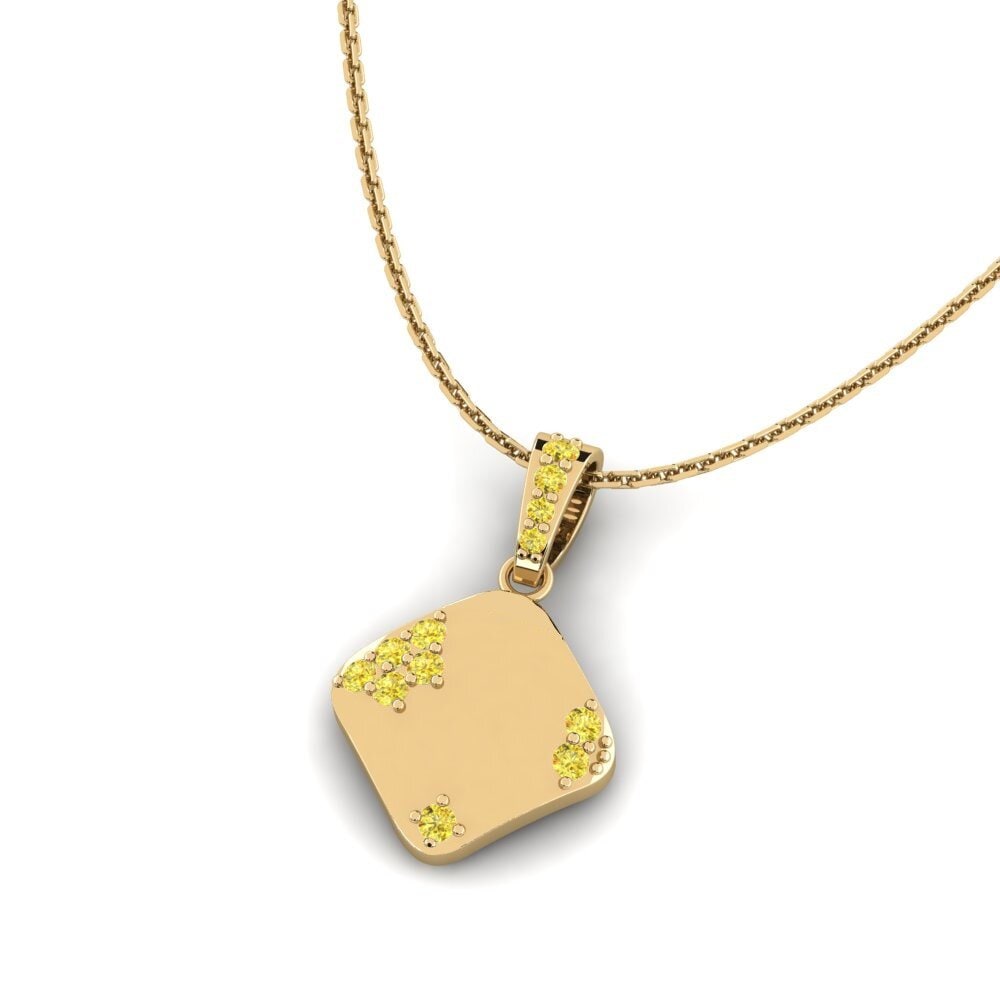 Yellow Sapphire Women's Pendant Enkxru