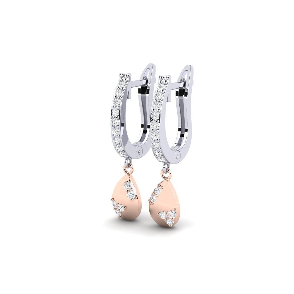 14ct White & Rose Gold Women's Earring Favemini