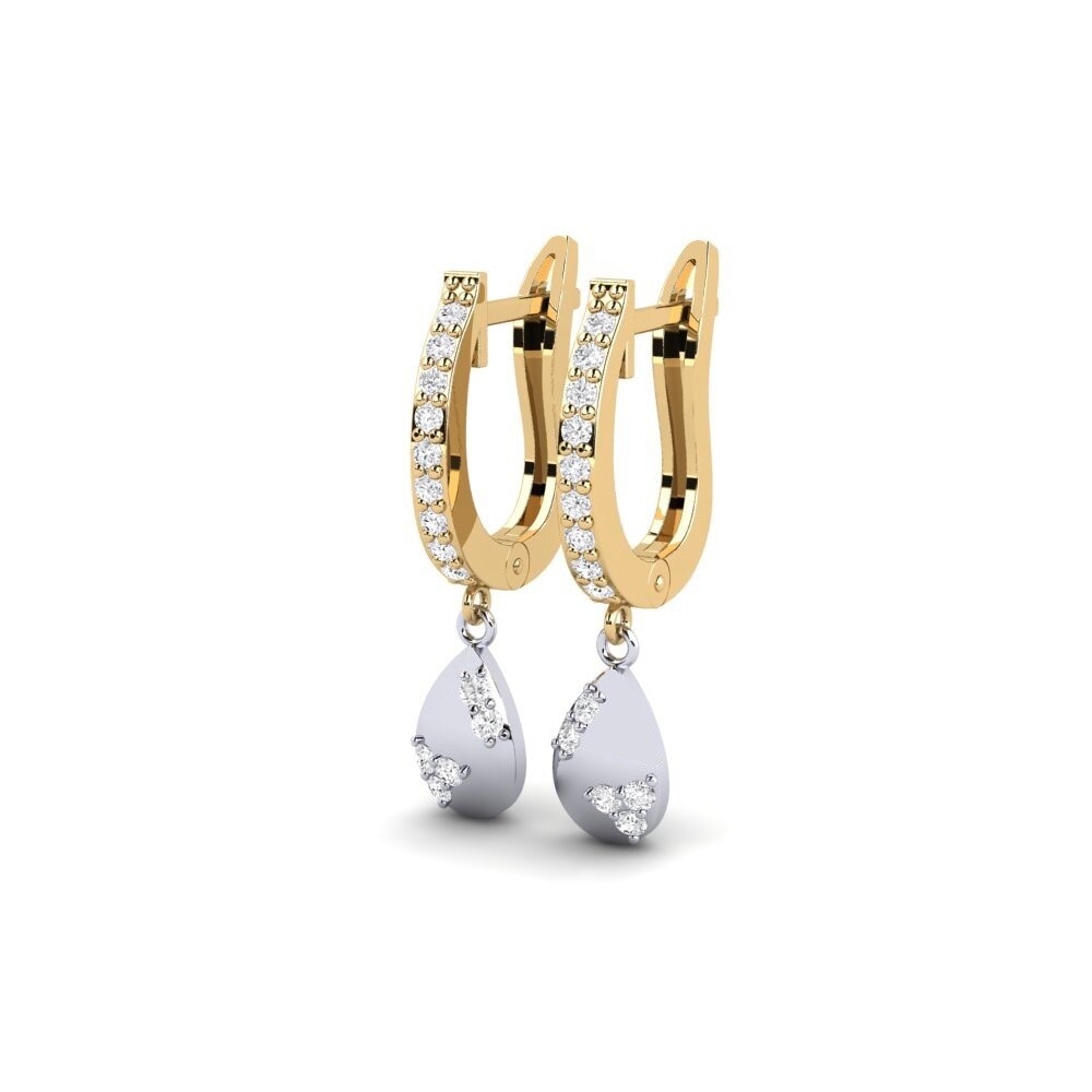 14ct Yellow & White Gold Women's Earring Favemini
