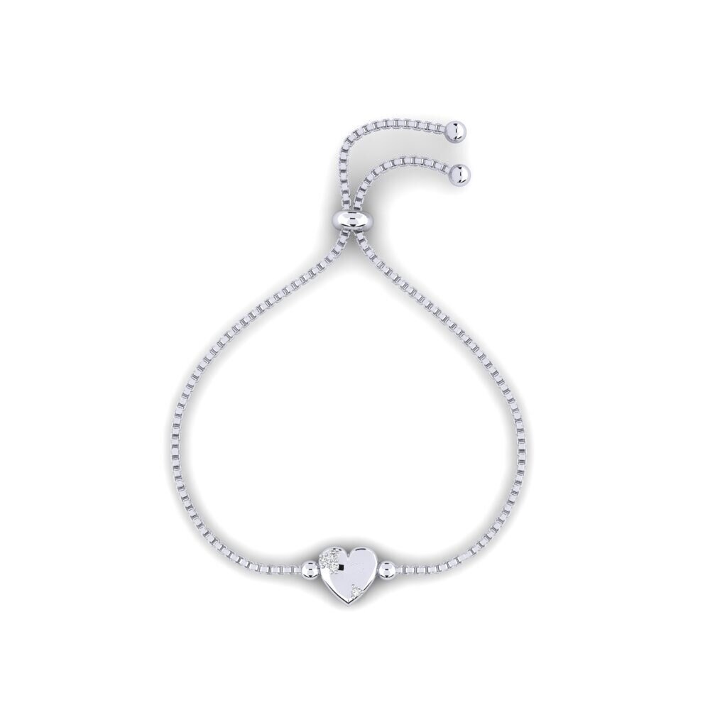 14k Oro Blanco Pulsera de Mujer Heraps