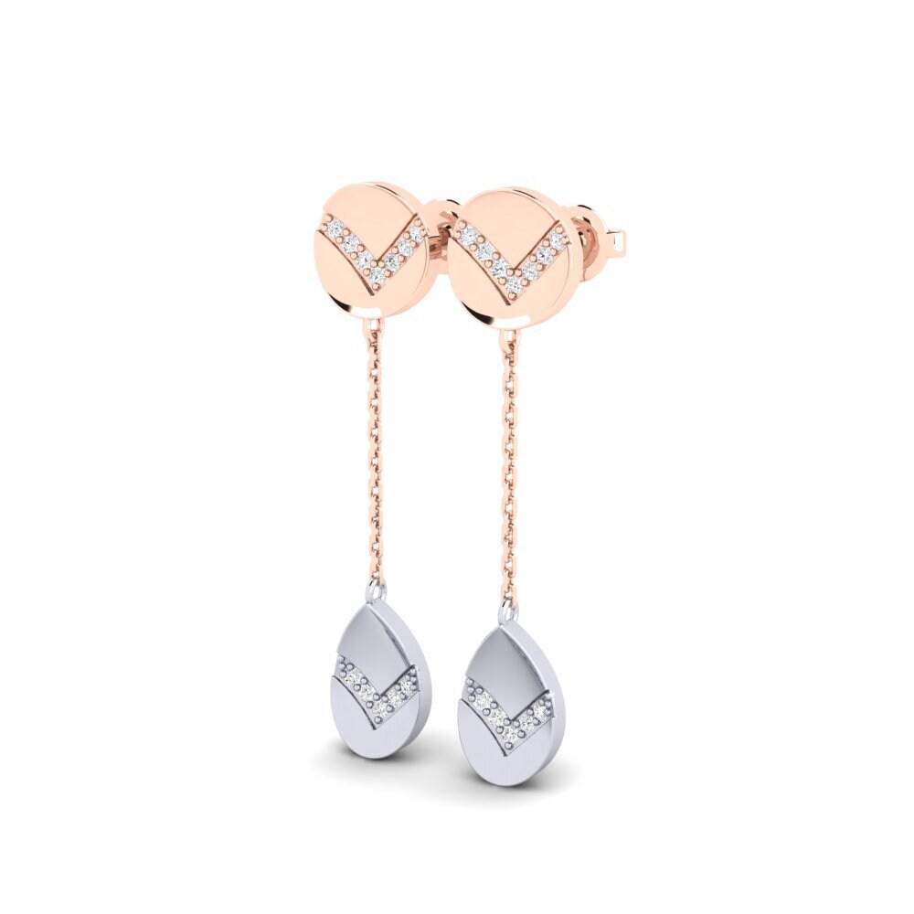 9k Oro Rosa/Blanco Pendiente de mujer Ibuki