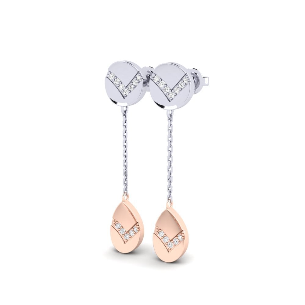 14ct White & Rose Gold Women's Earring Ibuki