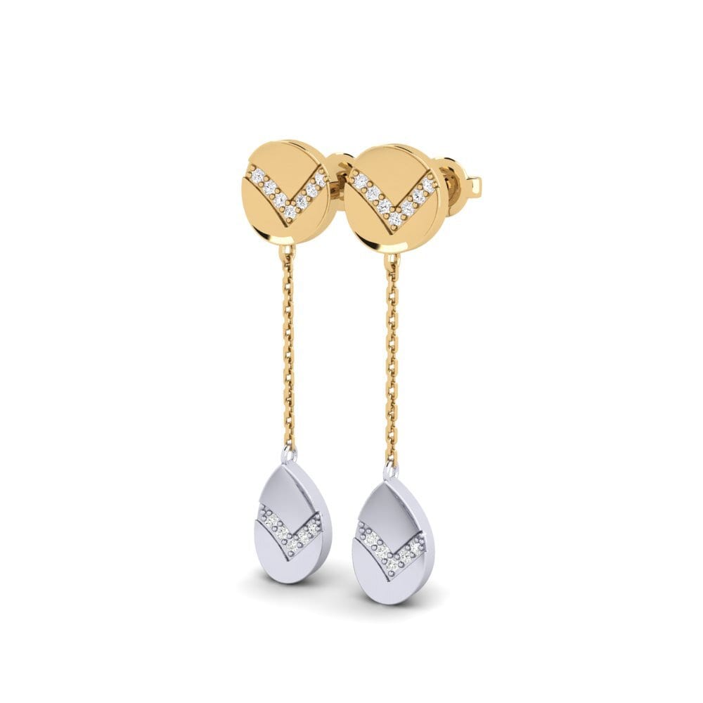 14ct Yellow & White Gold Women's Earring Ibuki