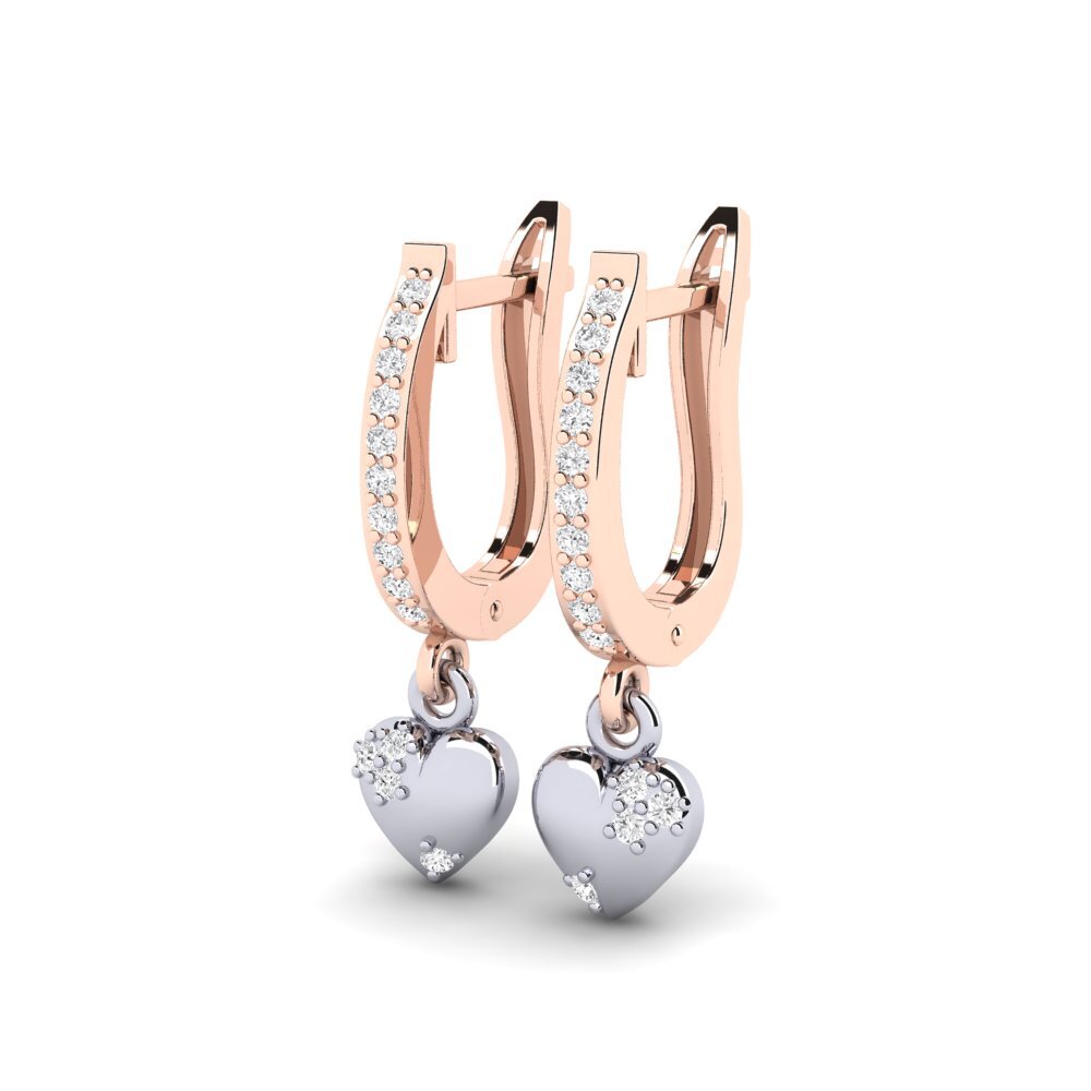 9k Oro Rosa/Blanco Pendiente de mujer Icelous