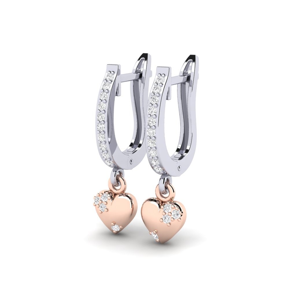 14ct White & Rose Gold Women's Earring Icelous