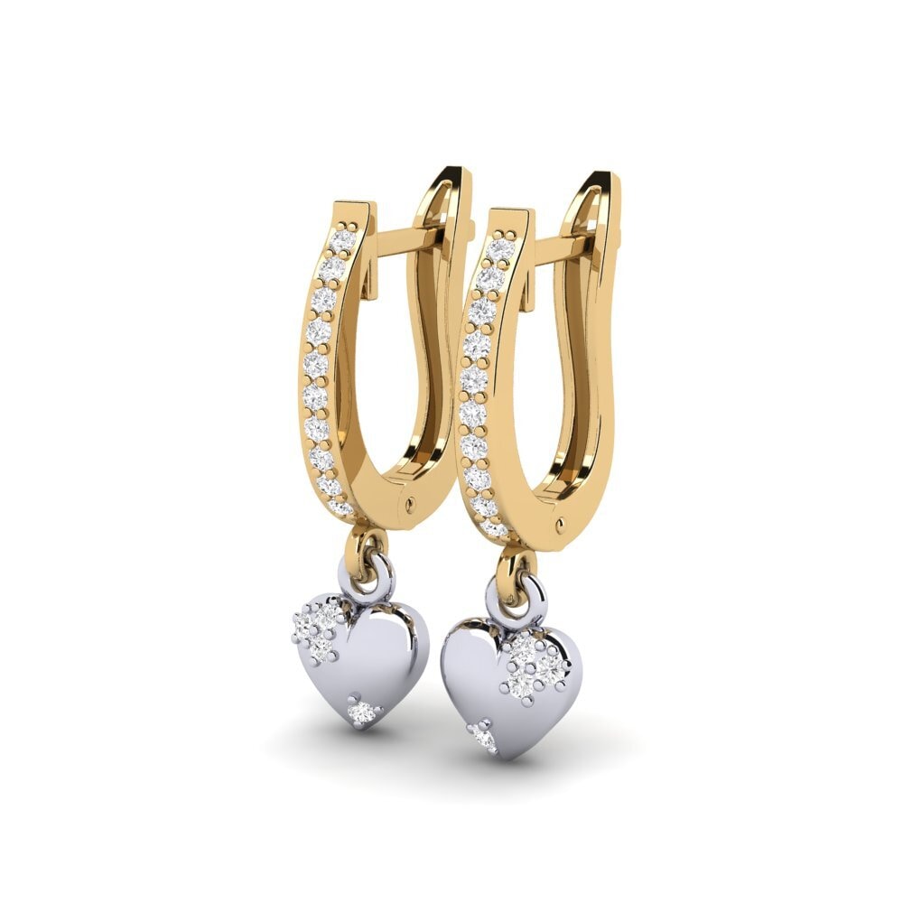 14ct Yellow & White Gold Women's Earring Icelous