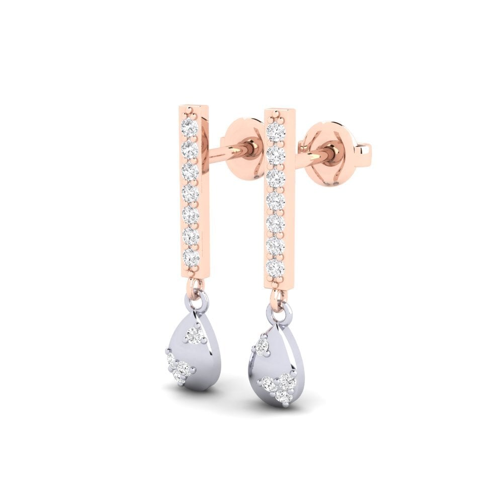 9k Oro Rosa/Blanco Pendiente de mujer Jabalax