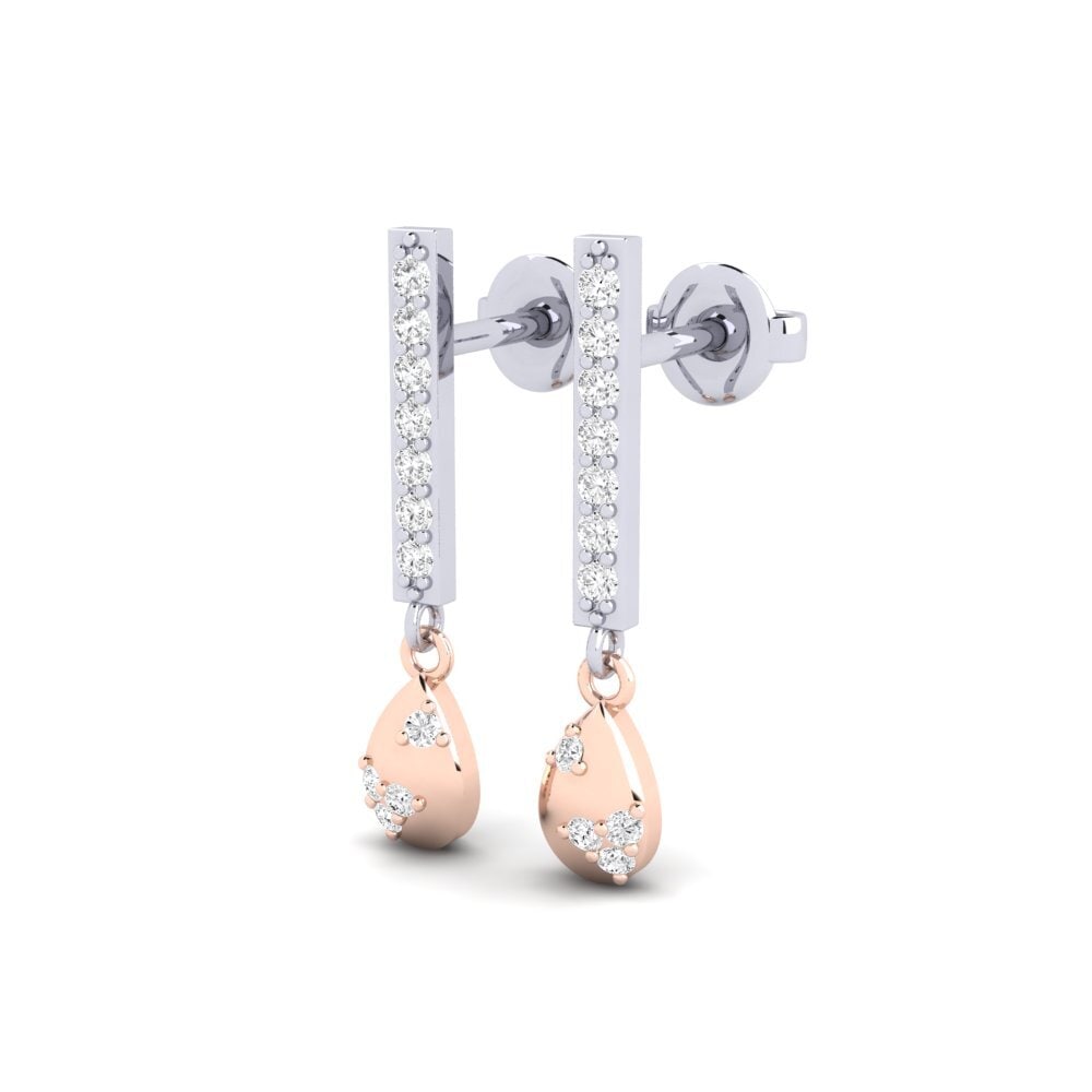 14ct White & Rose Gold Women's Earring Jabalax