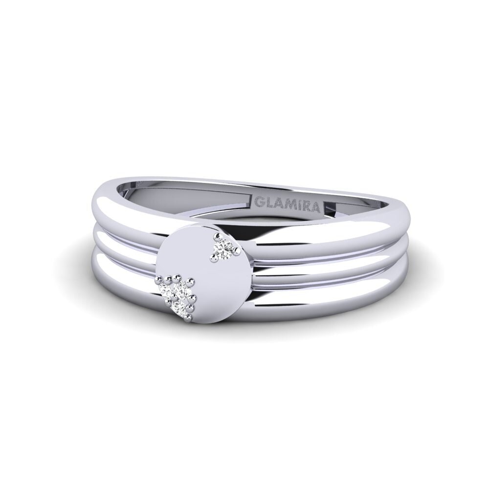 14k Oro Blanco Anillo Kahity