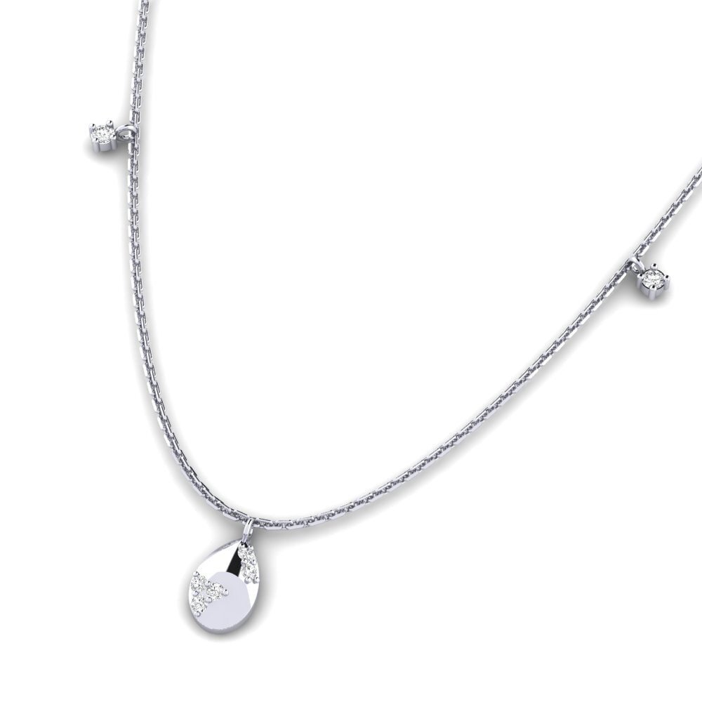 14k Oro Blanco Collar de Mujer Legranda
