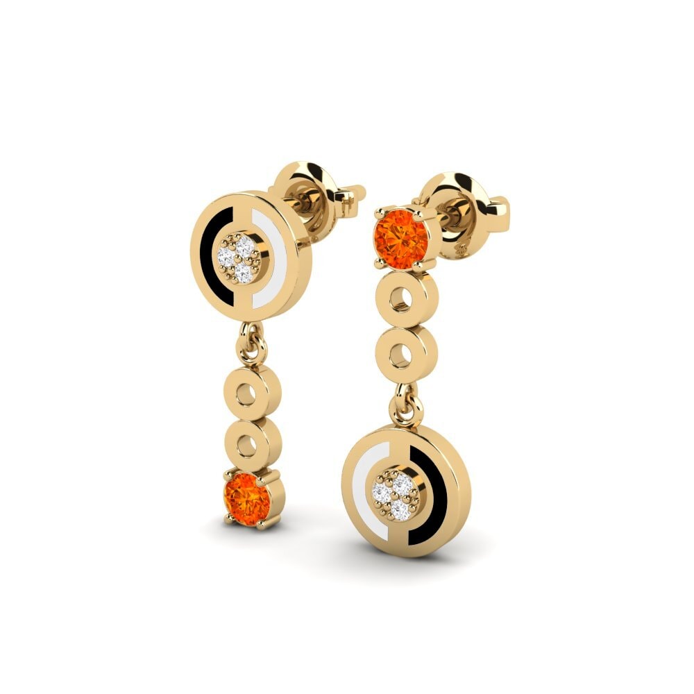 Zafiro Naranja Pendiente de mujer Meg