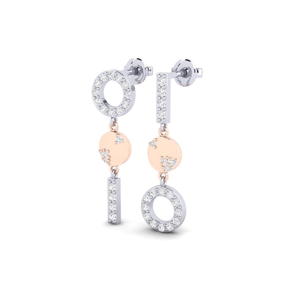 14ct White & Rose Gold Women's Earring Nainfs