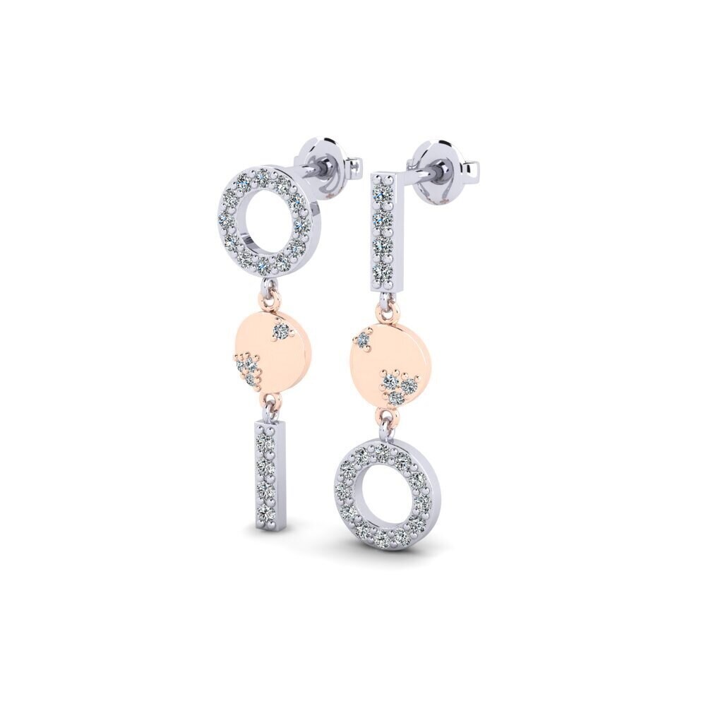 14k White & Rose Gold Zirconia Women's Earring Nainfs