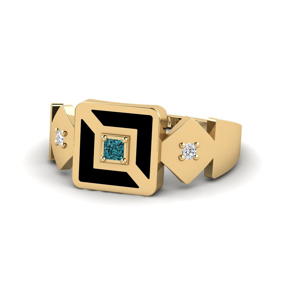 Princess Blue Diamond Ring Nyugodt