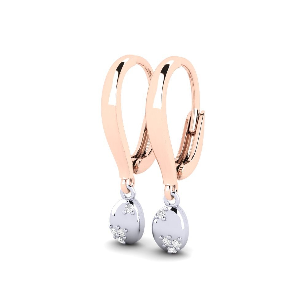 9k Oro Rosa/Blanco Pendiente de mujer Pakmans