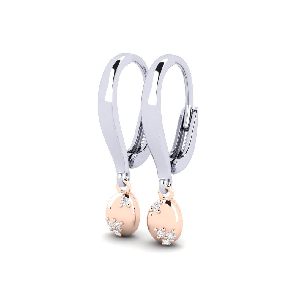 14ct White & Rose Gold Women's Earring Pakmans