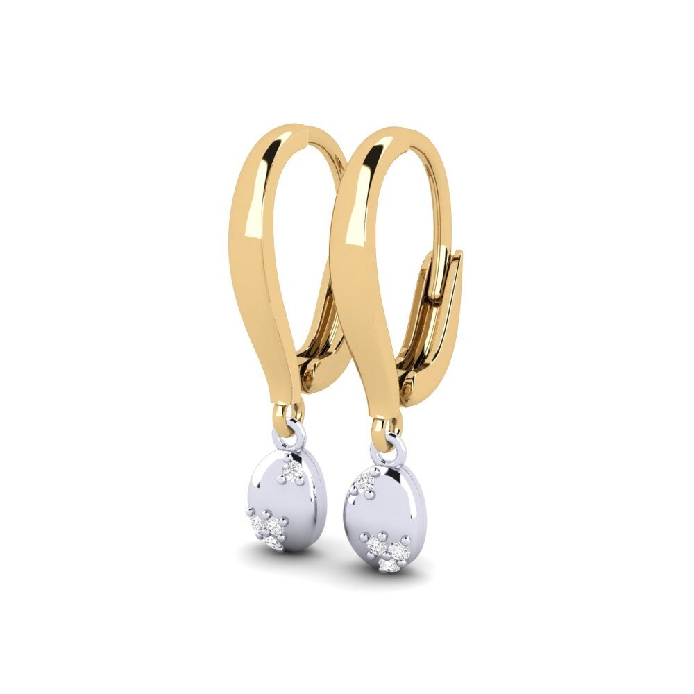 14ct Yellow & White Gold Women's Earring Pakmans