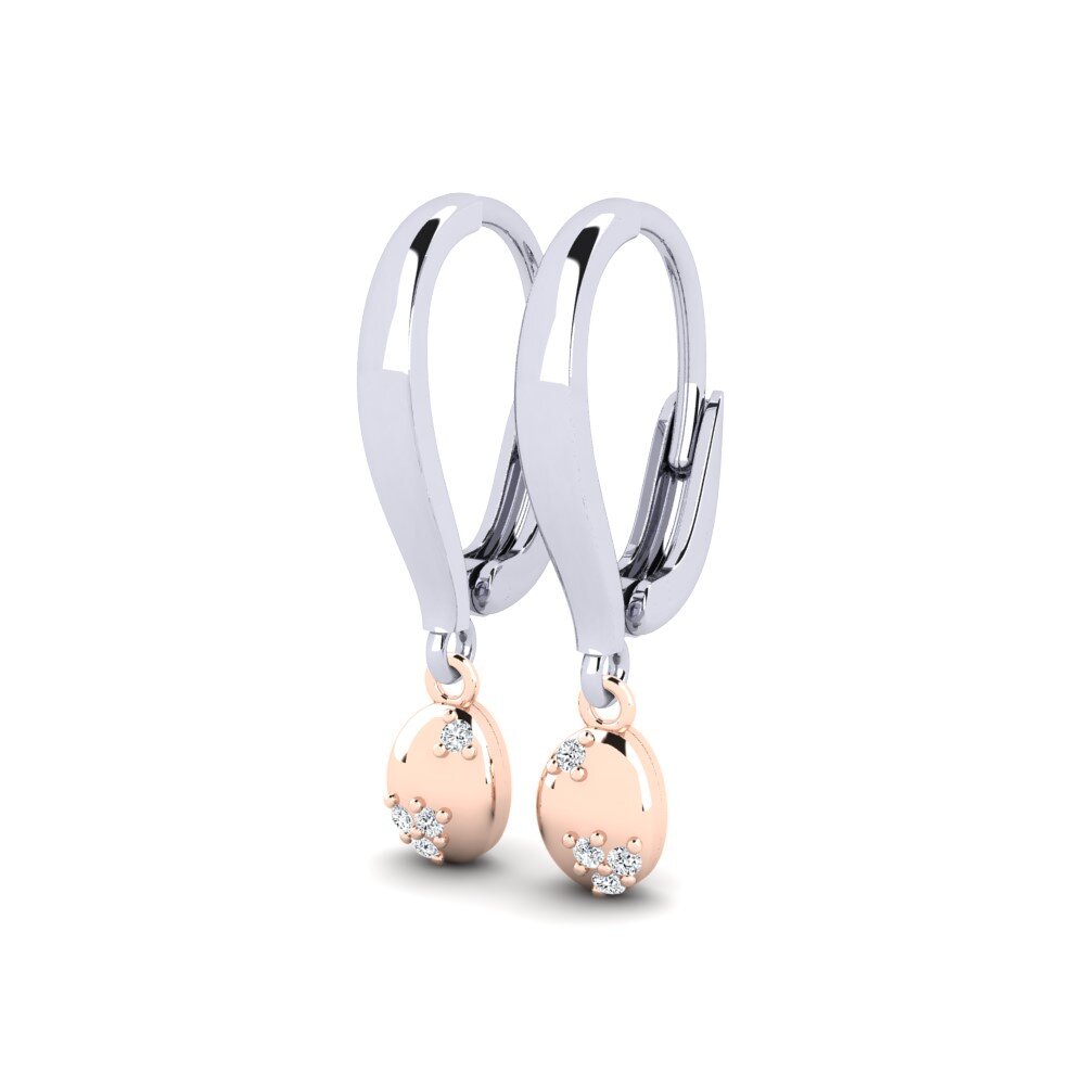 14k White & Rose Gold Zirconia Women's Earring Pakmans