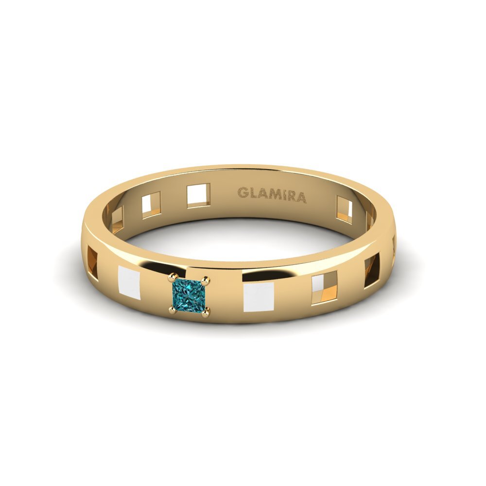 Princess Blue Diamond Ring Proste
