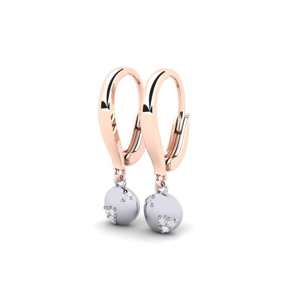 9k Oro Rosa/Blanco Pendiente de mujer Pyrashin