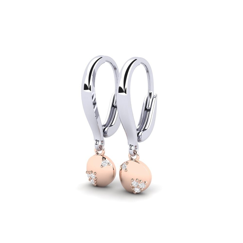14ct White & Rose Gold Women's Earring Pyrashin