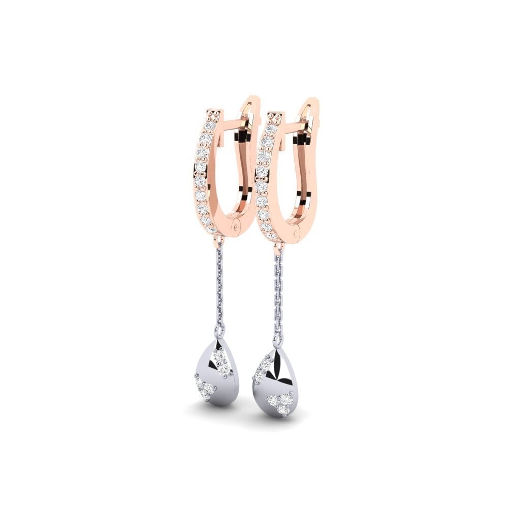 9k Oro Rosa/Blanco Pendiente de mujer Sekroni