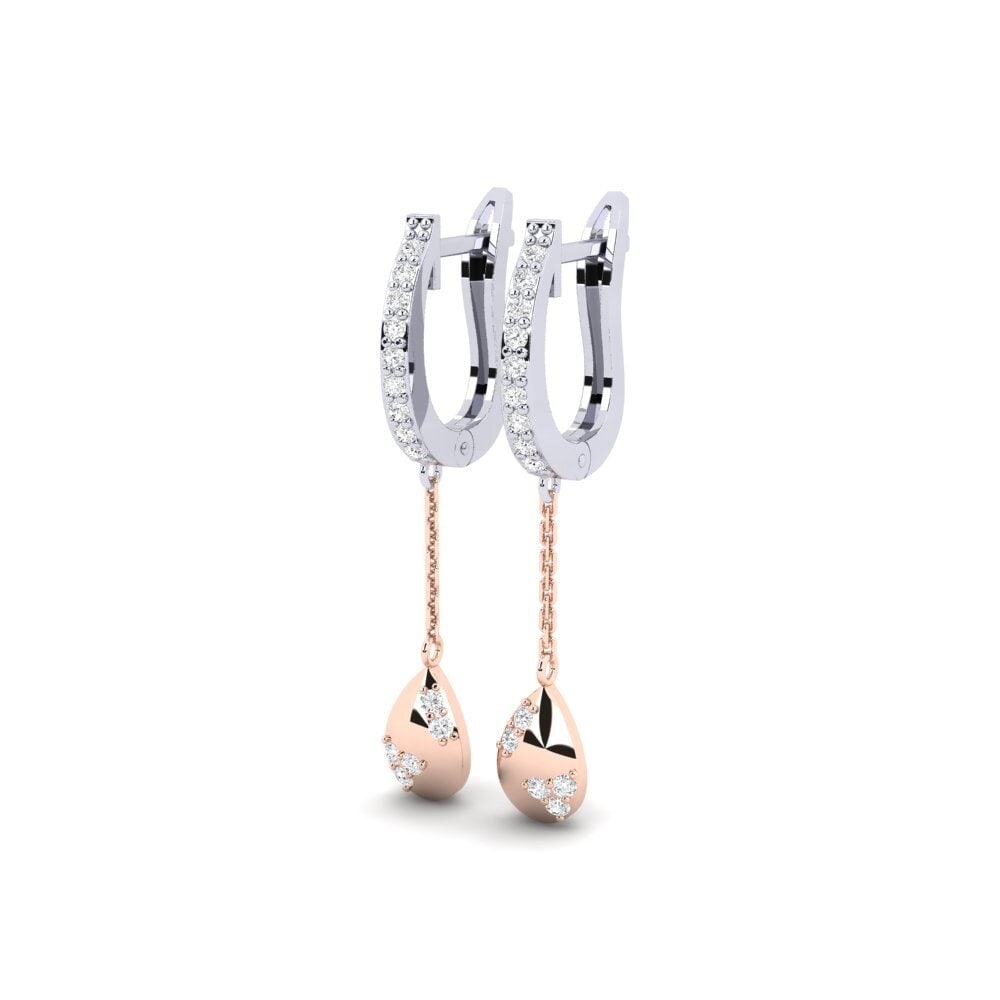 14ct White & Rose Gold Women's Earring Sekroni