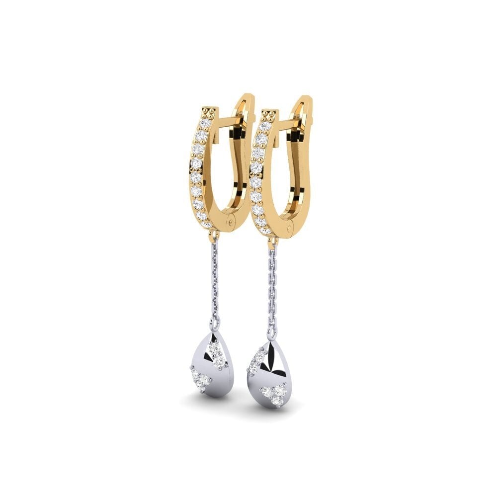 14ct Yellow & White Gold Women's Earring Sekroni