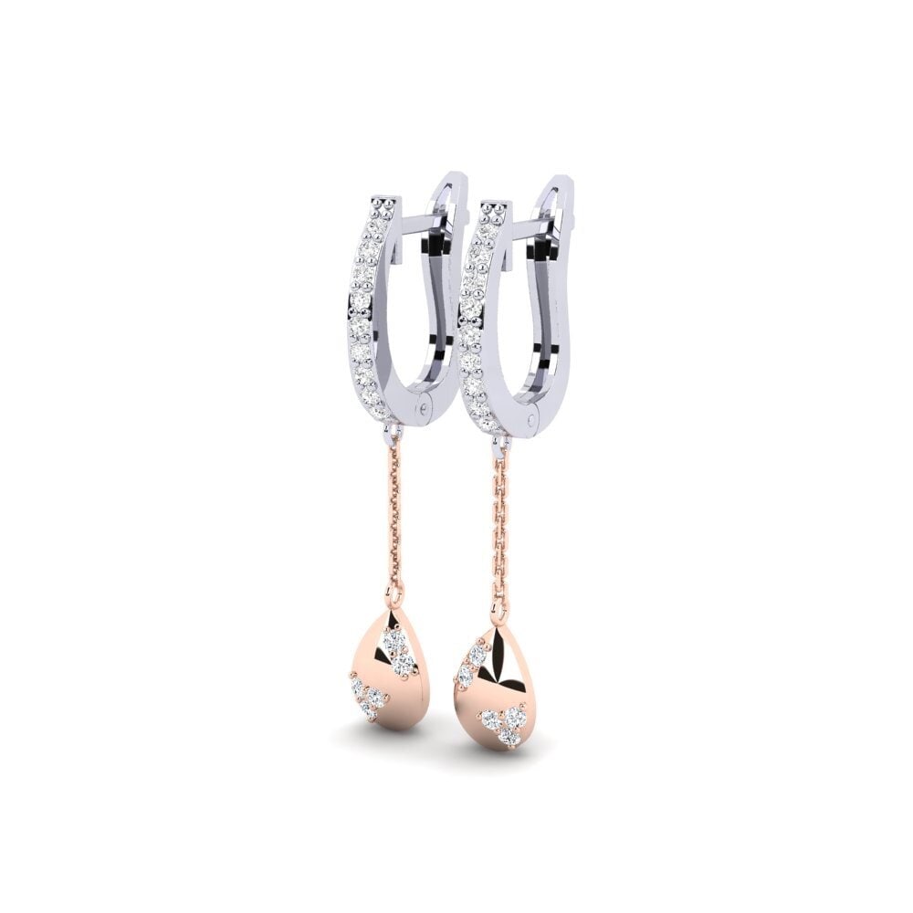 14k White & Rose Gold Zirconia Women's Earring Sekroni