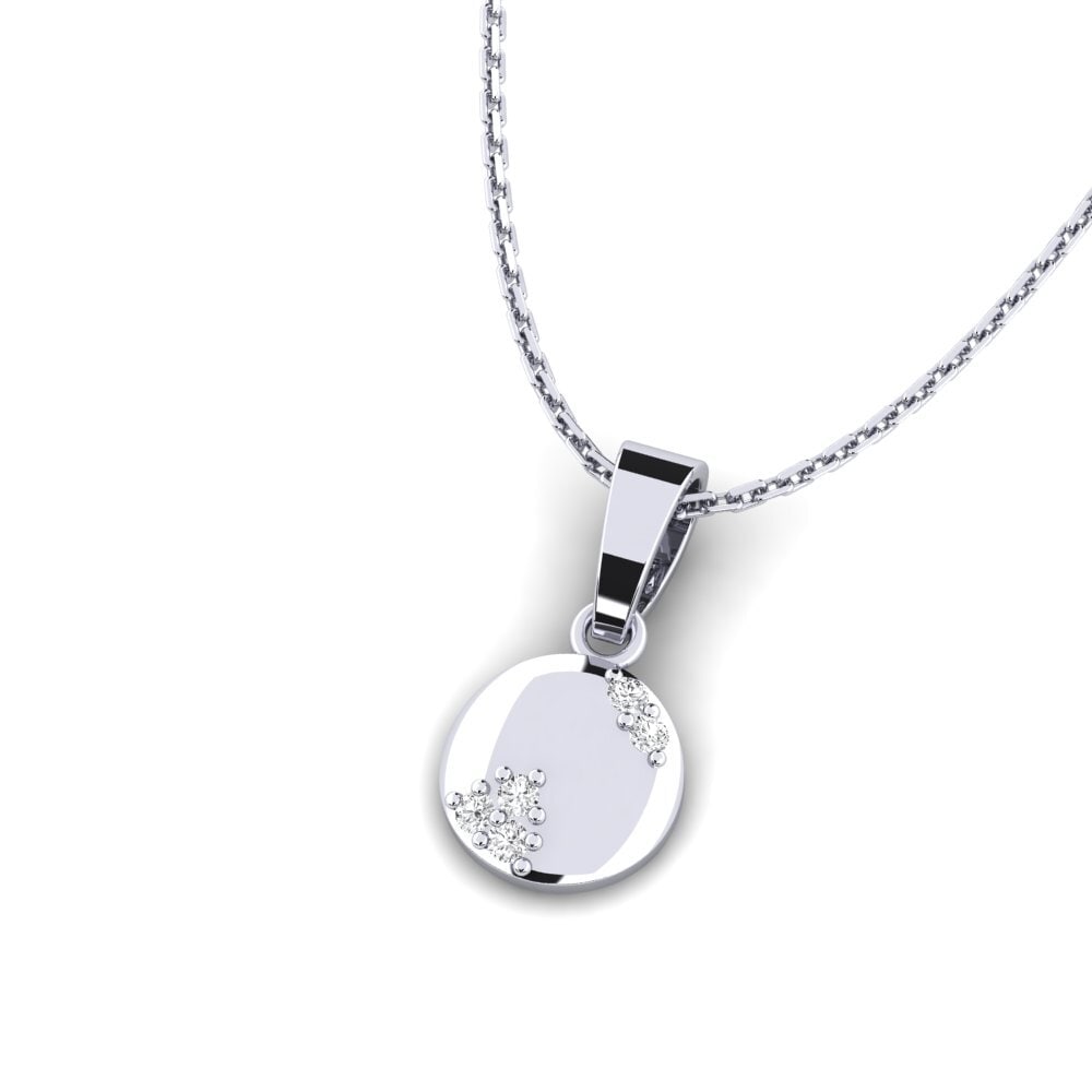 14k Oro Blanco Colgante de Mujer Seshesh