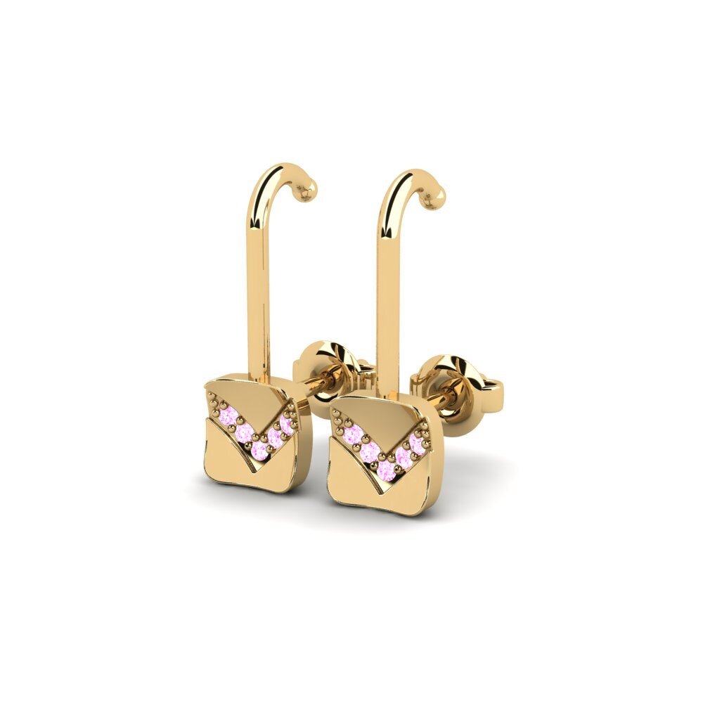 Safira Rosa Brincos Feminino Tambora
