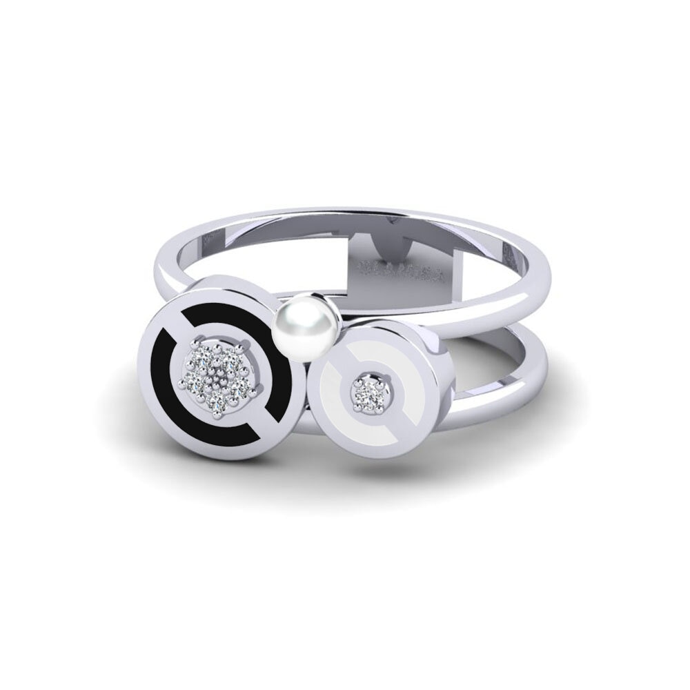 9k Oro Blanco Circonita Anillo Valorb