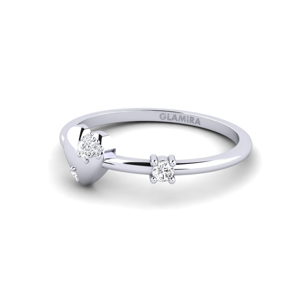 14k Oro Blanco Anillo Varhdi