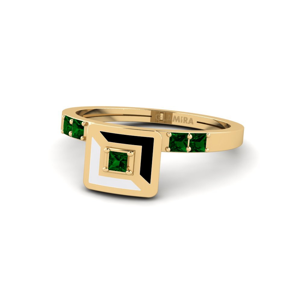 3 & 5 Stones Green Zirconia Engagement Rings