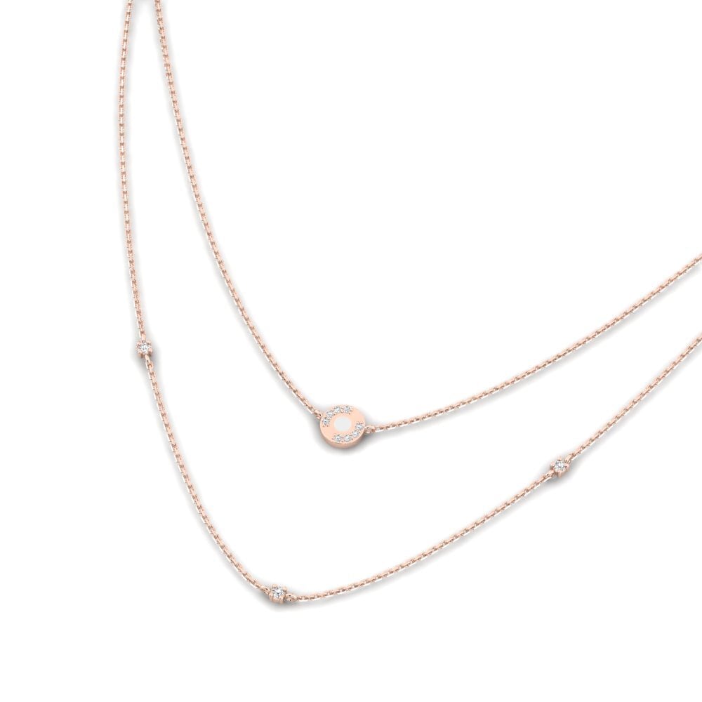 14k Oro Rosa Collar de Mujer Darmowy