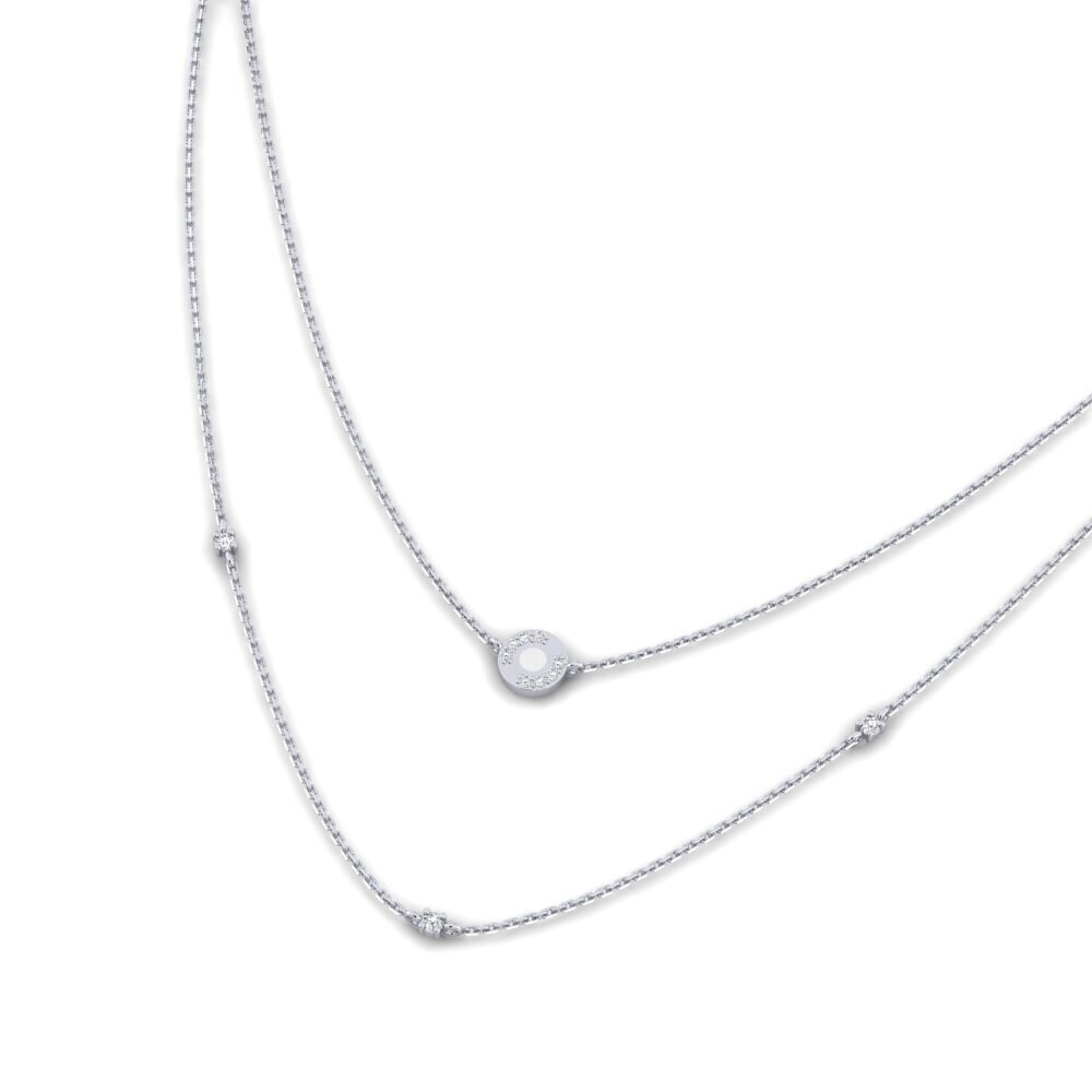 14k Oro Blanco Collar de Mujer Darmowy