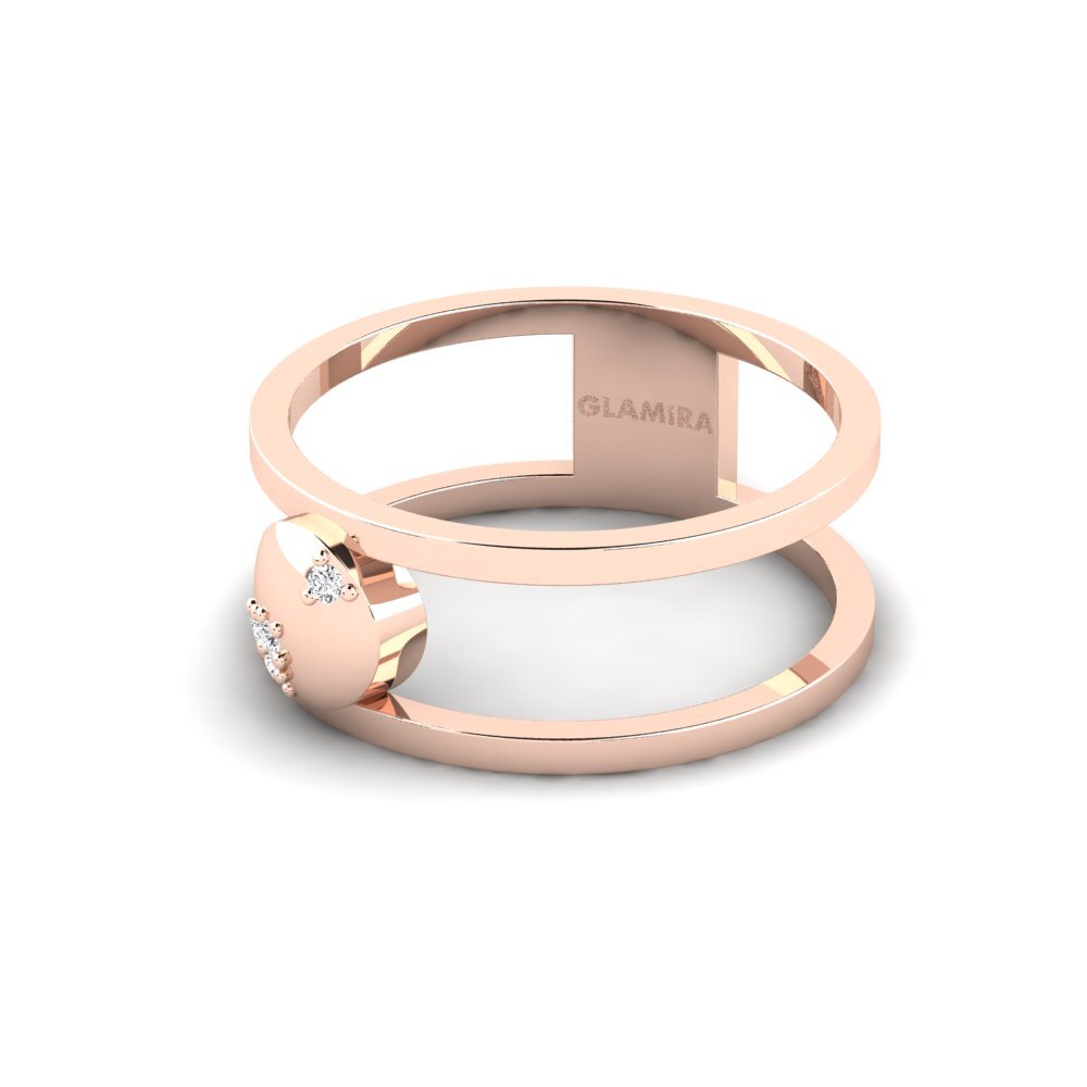 14k Oro Rosa Anillo Flowds